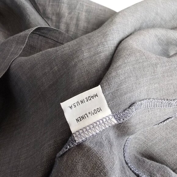 Bryn Walker Womens 100% Linen Lagenlook Tie Front Long Sleeve Cardigan, Grey, M - Picture 8 of 10